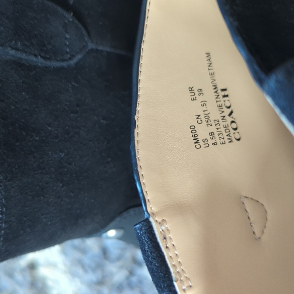 COACH Pauline Leather Suede Bootie Black 8.5 B Womens Studded Western Ankle Boot - Picture 5 of 8